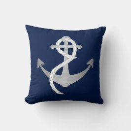 Blåa och Silver nautisk sjömansmartid Kudde