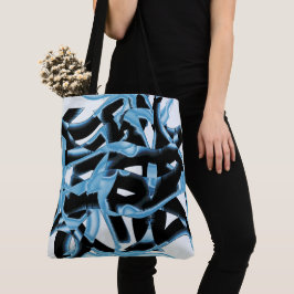 Blåa och svarta rester eller tejper som förstörs tygkasse