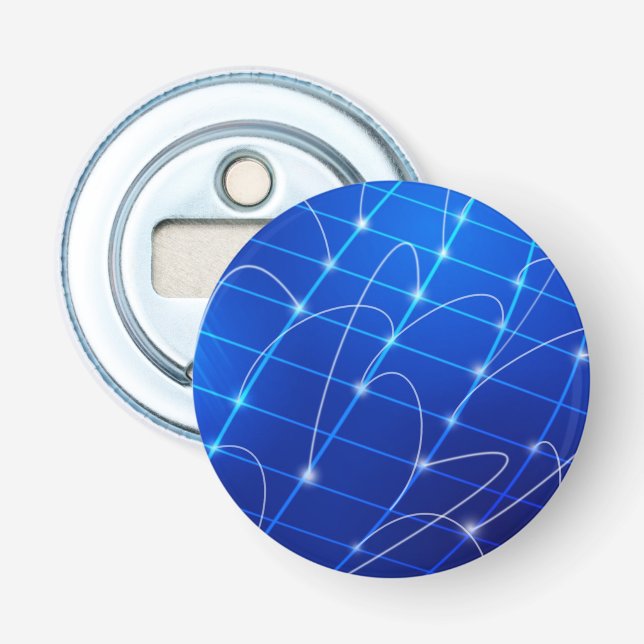 Blåa och vita nätverksanslutningar flasköppnare (Framsidan)