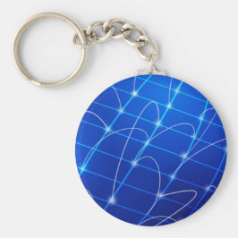 Blåa och vita nätverksanslutningar nyckelring
