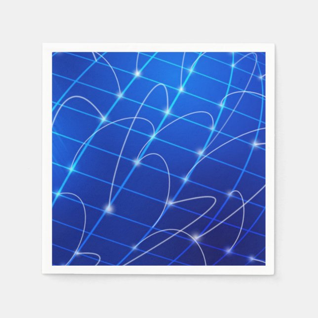 Blåa och vita nätverksanslutningar pappersservett (Framsidan)