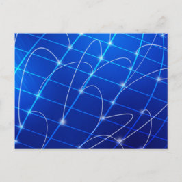 Blåa och vita nätverksanslutningar vykort
