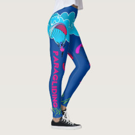 Blåa paraglideringspixlar leggings