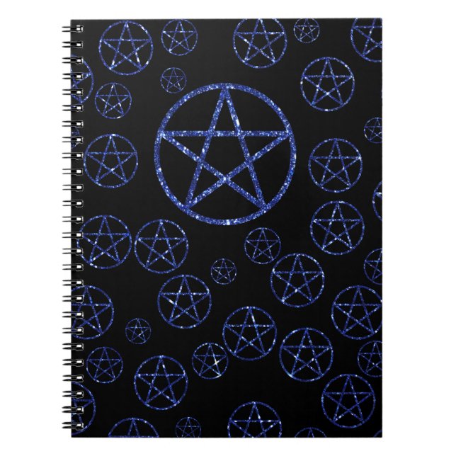Blåa Pentacle Journal 80-linjerade sidor Anteckningsbok (Framsidan)