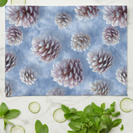Blåa Pinecones Mönster Dekorativ kudde Kökshandduk