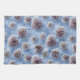 Blåa Pinecones Mönster Dekorativ kudde Kökshandduk