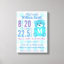 Blåa pojke, födelsestatskalkkonst canvastryck