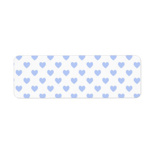 Blåa prickiga hjärtan returadress etikett