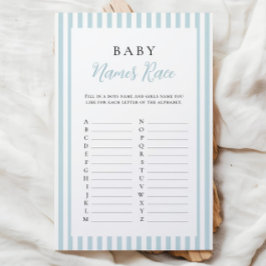 Blåa Ränder Baby Shower Namntävling För Bebis