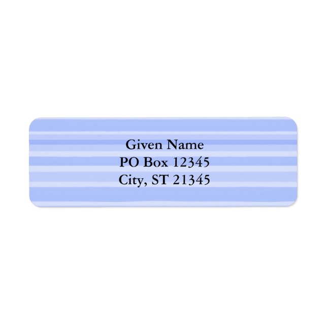 Blåa ränder returadress etikett (Framsidan)
