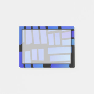 Blåa rektangulära plattor post-it block
