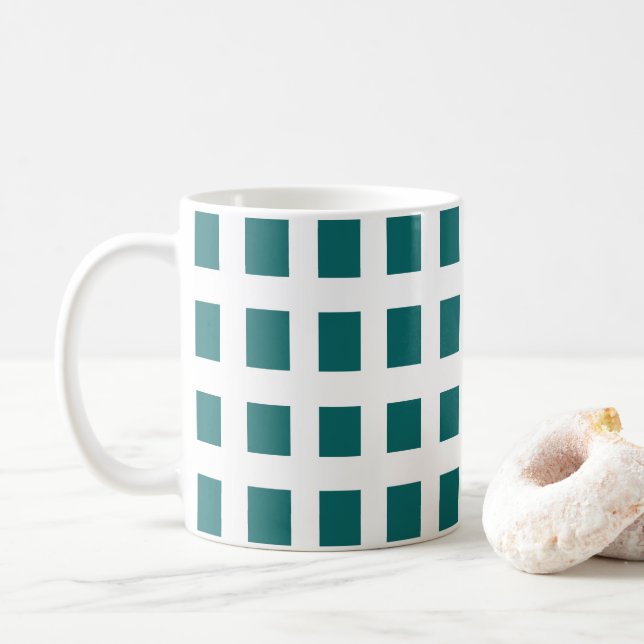 Blåa rutor kaffemugg (Med munk)