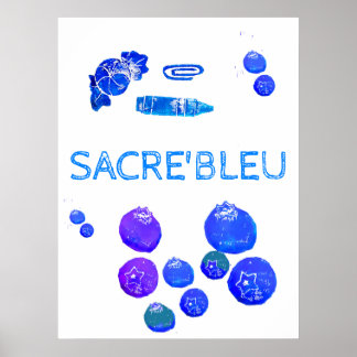 Blåa Saker Konsttryck Poster