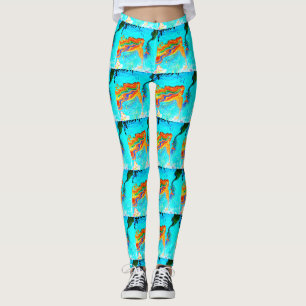 blåa sjöjungfruar med regnbåge leggings