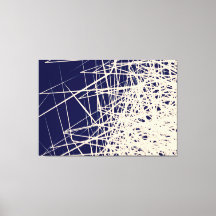 Blåa staplade rutor - Kanvastryck