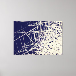 Blåa staplade rutor - Kanvastryck