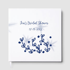 Blåa stjärnor blad kunglig lyx bröllopsdusch  gästböcker