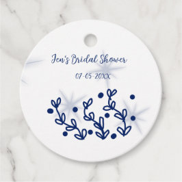 Blåa stjärnor blad kunglig lyx bröllopsdusch  gåvor etiketter