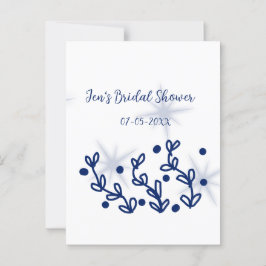 Blåa stjärnor blad kunglig lyx bröllopsdusch  vykort