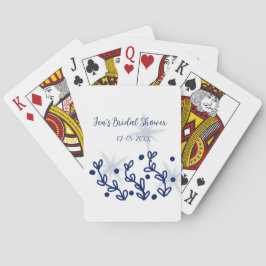 Blåa stjärnor blad royal lyx bröllopsdusch casinokort