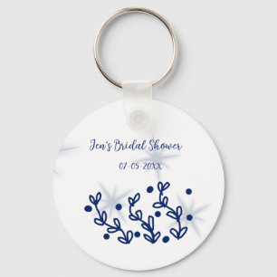 Blåa stjärnor blad royal lyx bröllopsdusch nyckelring