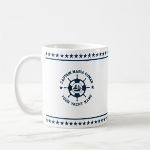 Blåa stjärnor för marinbåtar kaffemugg