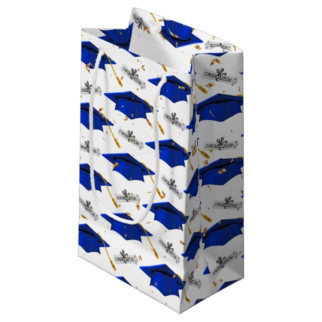 Blåa Studentmössor med examensbevis (Framsidan Vinklad)