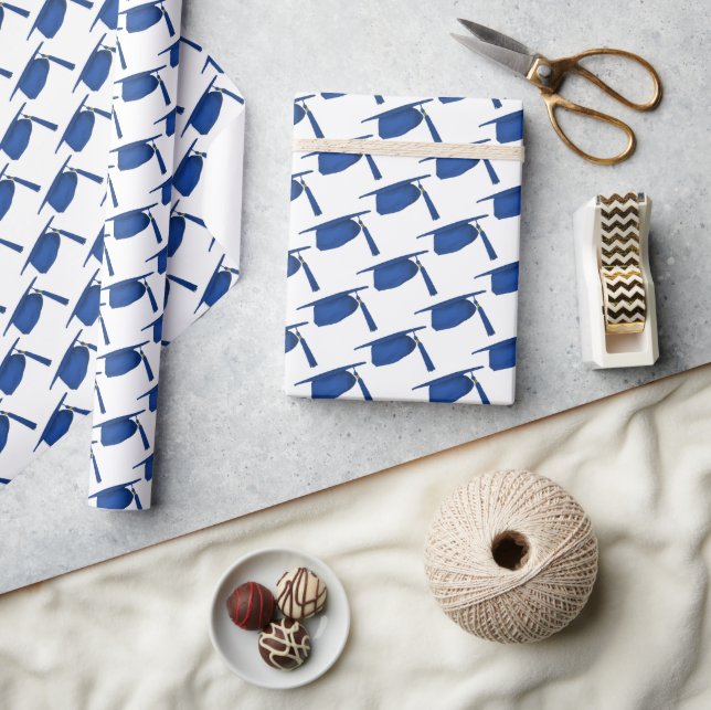 Blåa Studentmössor Presentpapper (Hantverk)