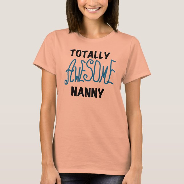 Blåa Totally Fantastisk Nanny T-shirts och Gifts (Framsida)