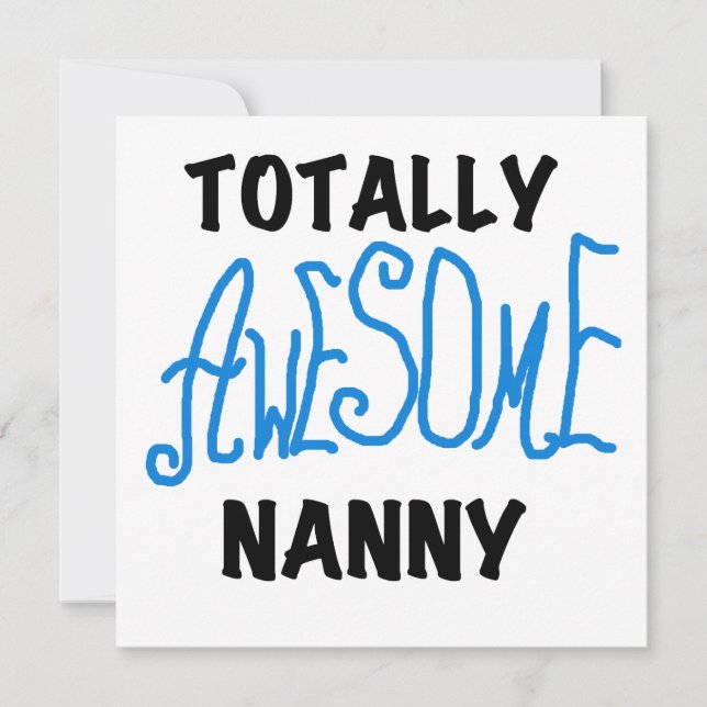 Blåa Totally Fantastisk Nanny T-shirts och Gifts (Framsida)