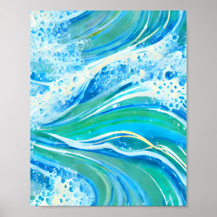 Blåa Vatten Oceanen Vinkara Poster