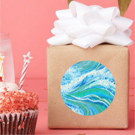 Blåa Vatten Oceanen Vinkara Runt Klistermärke