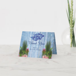 Blåa vatten-Småstarna,Rosa Flamingos & Fisk Tack Kort