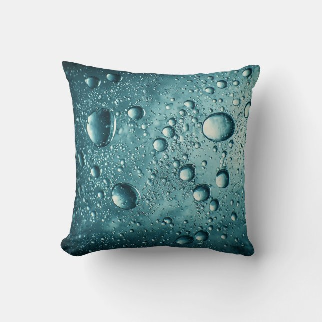 Blåa vattenbubblor Undervattens Abstrakt Bakgrund Kudde (Framsida)