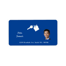 Blåadressetikett för retur i Gods Agent