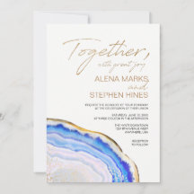 Blåagat bröllopsinbjudan