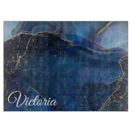 Blåagat med Guld Vein och Namn