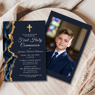 Blåagate Guld första Heliga-communityfoto Inbjudningar