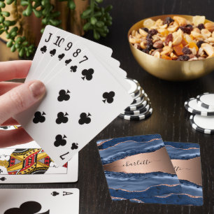 Blåagatmarmor ro guld namn casinokort