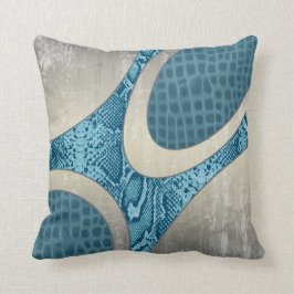 Blåaktig Abstrakt Snakeskin Crop Pillow Kudde