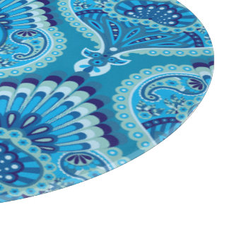 Blåaktig - Fjädermönstrad Paisley