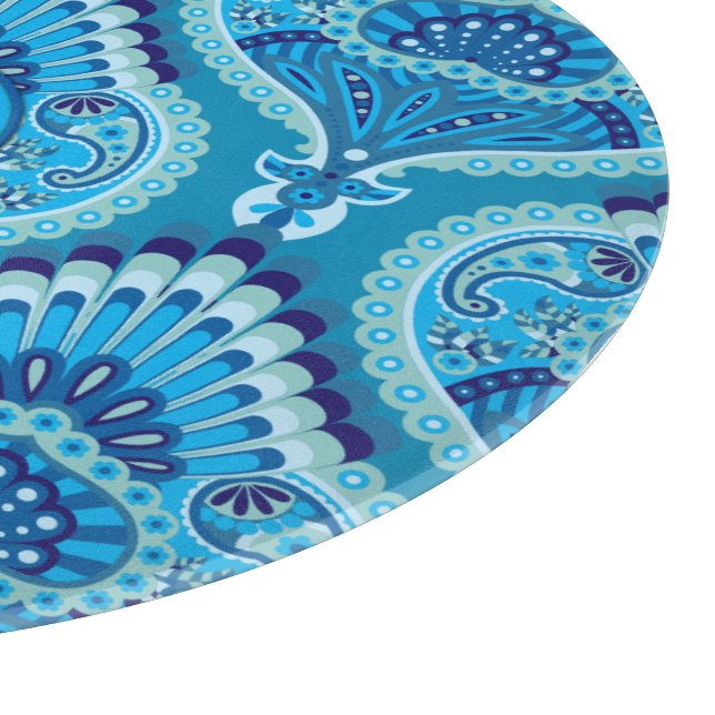 Blåaktig - Fjädermönstrad Paisley (Hörn)