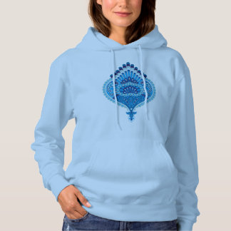 Blåaktig - Fjädermönstrat Paisley Tee Shirt