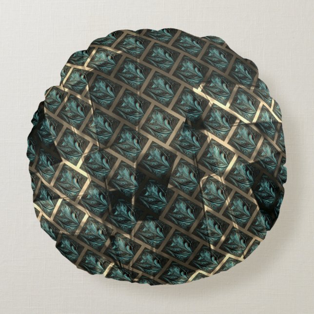 Blåaktig grått-mutation, under mörk spot i linjer rund kudde (Framsidan)