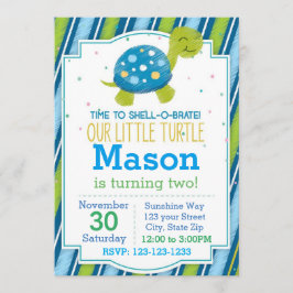 Blåaktig inbjudan till sköldpaddsfåglar (blått)