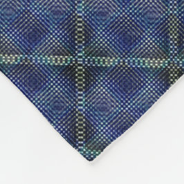 Blåaktig kryssad ruta med pixelprickar fleecefilt