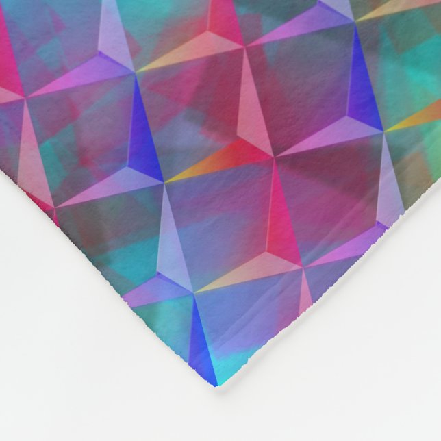 Blåaktig nedfläckad och trianglar för 3D eller ros Fleecefilt (Hörn)