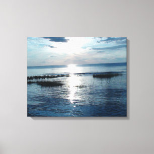 Blåaktig solnedgång över Cape Cod-stranden Canvastryck