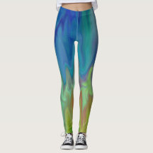 Blåaktiga Abstrakt Leggings