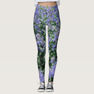 Blåaktiga Blommigt Leggings